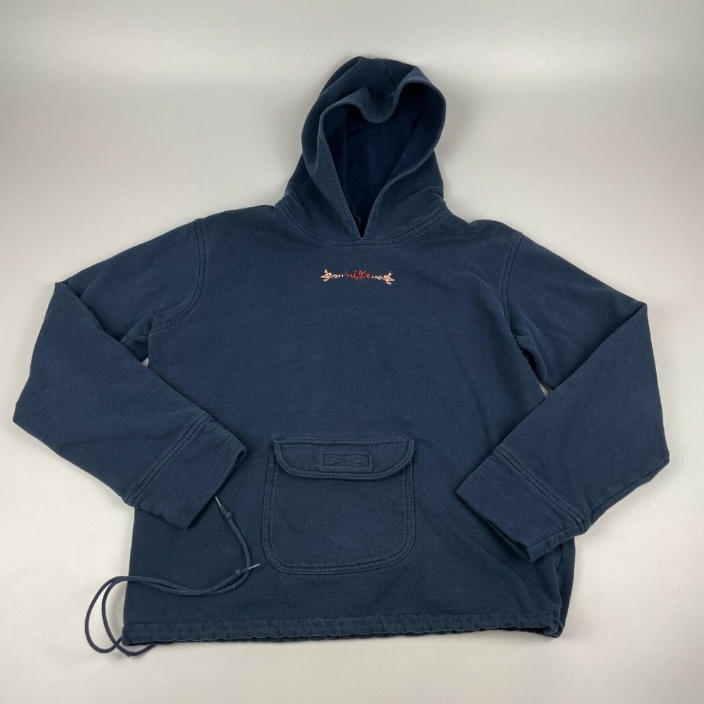 Vintage Nike Gray Tag Women's M Hoodie Sweatshirt Embroidered Blue